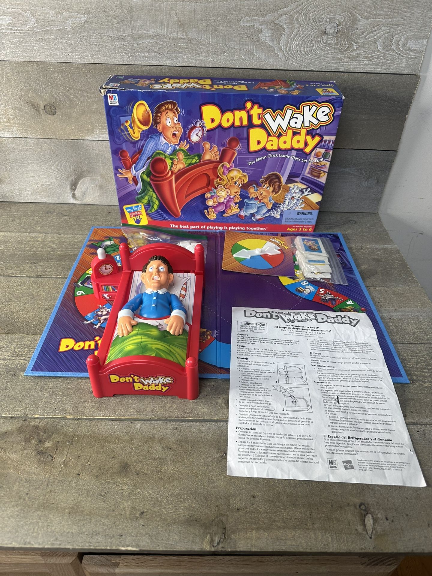 Vintage Don’t Wake Daddy Board Game 1997 Milton Bradley Hasbro NO HAT Works