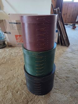 Real wood hat boxes