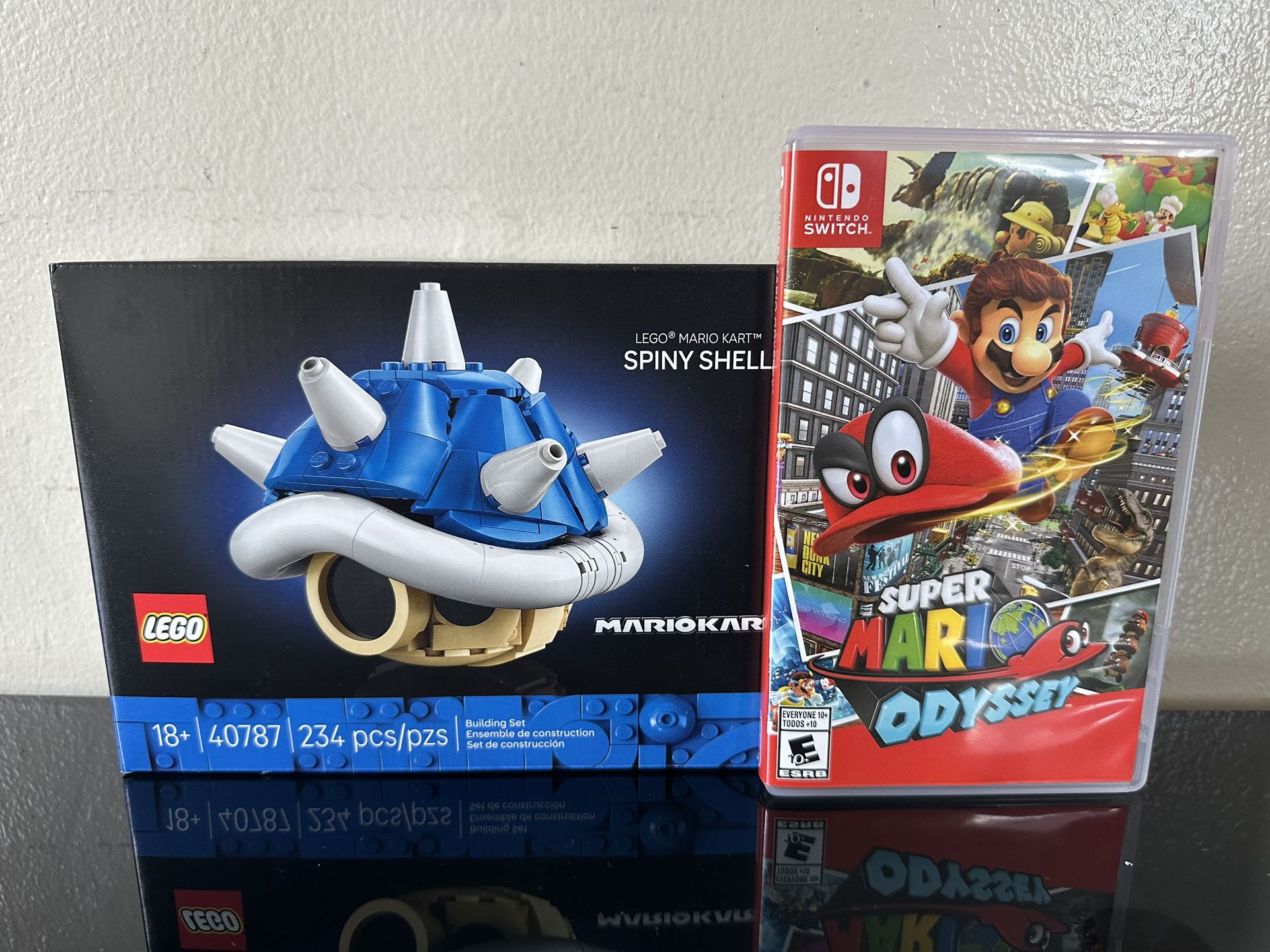 Mario Bundle ( Lego Spiny Shell +mario Odyssey Game)