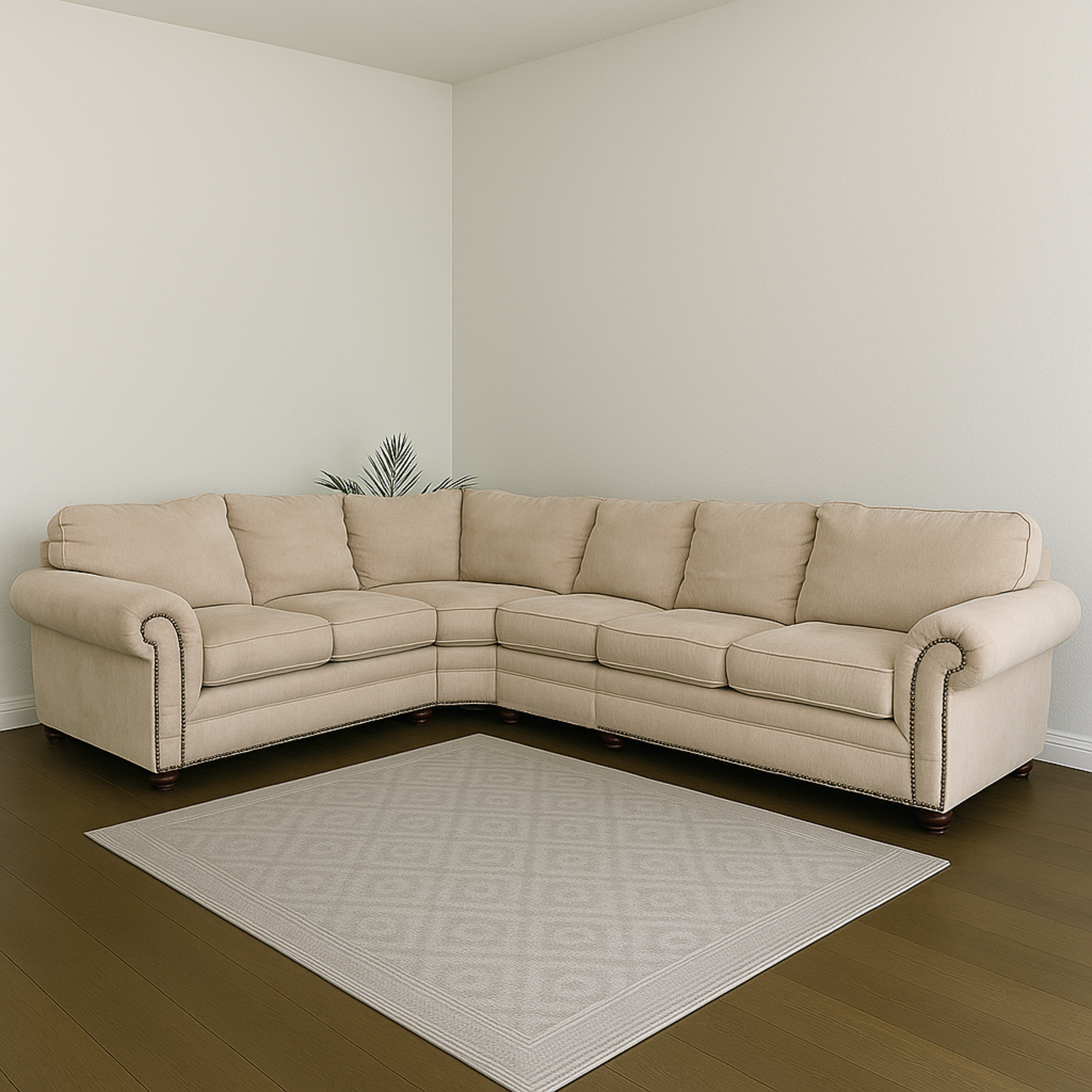 Extra Large Marks & Cohen Beige L Shaped Sectional Couch