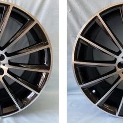 Black Staggered Multispoke AMG Style Rims Fits Mercedes S550