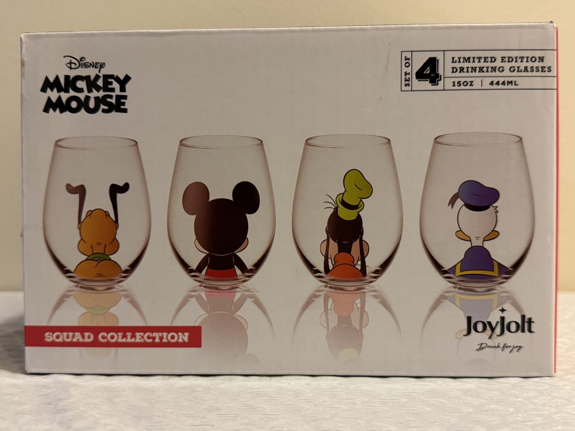 Disney Mickey Mouse Squad Set of 4 Limited Edition Drinking Glasses 15 Oz NEW