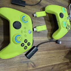 2 Pack Wireless Controller For With Xbox One, Xbox Series X/S, Xbox One X/S, PC, With RGB LED Light, Mappable Buttons, With 2.4GHZ Wireless Adapte