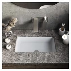 Voltaire 21 in. Rectangular Undermount Bathroom Sink in Glossy White