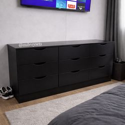 Black 9 drawer dresser
