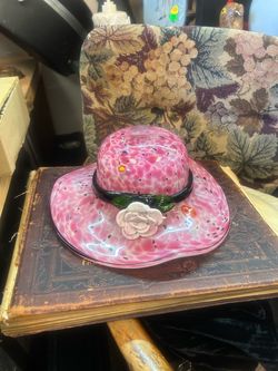 vintage item is a hand-blown Murano-style art glass hat bowl