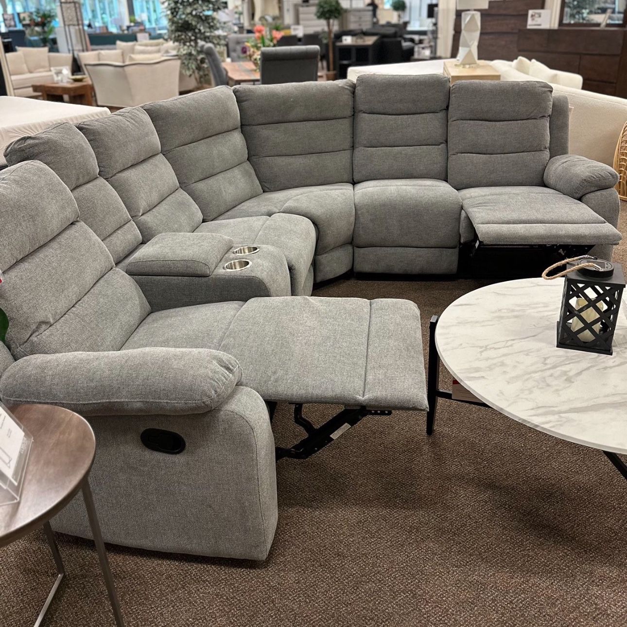 Grey Linen Sofa Sectional Recliner 🔥🔥FINANCING AVAILABLE 