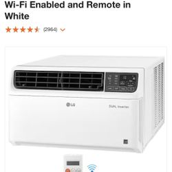 LG 18,000 BTU Dual Inverter Smart Window Air Conditioner with Wi-Fi Enabled and Remote in White