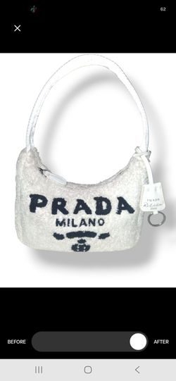 PRADA RE-EDITION 2000 TERRY MINI BAG — WHITE / BLACK 🤍🖤