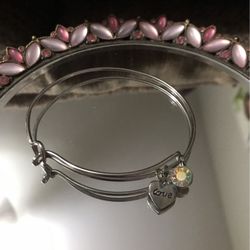 Pretty ! Silver Bracelet With Charms !!!
