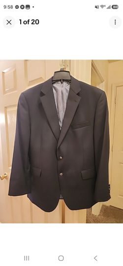 2 For 1, Size 46 Regular Stafford Mens Blazer Sport Coats, Black And Navy Blue,