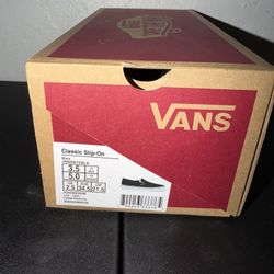 Black Slip On Vans - Size 3.5 Men 
