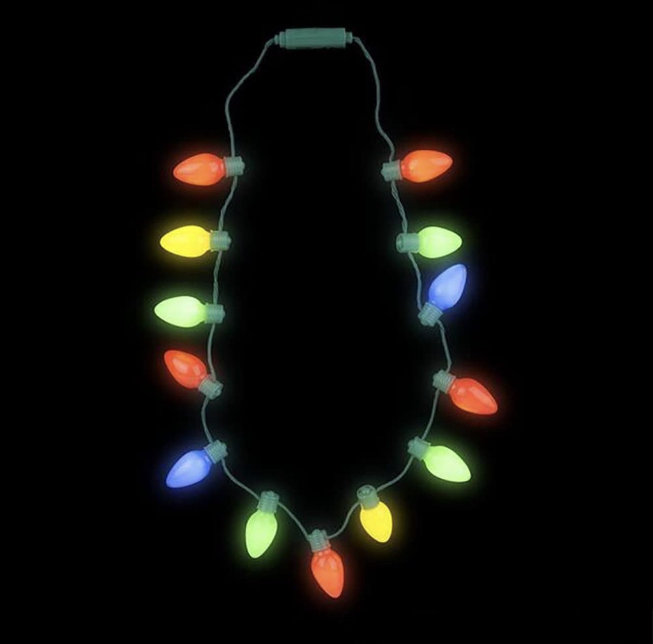 LED Light Up Christmas Bulb Necklace Party Favors 4 Pack 13 Bulbs