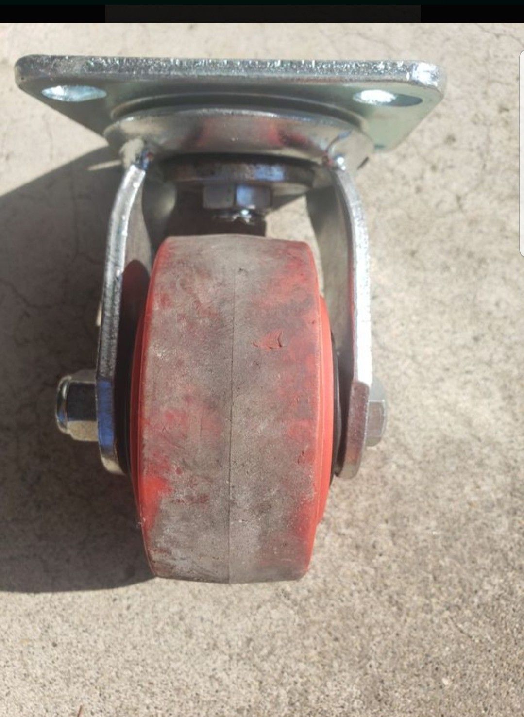 Heavy Duty Tool Box Casters, 5x2" Red & Black Poly Wheels for Sale in