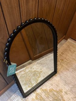 Kyle & Lauren Arched Wall Mirror with Beaded Frame