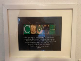 Baseball coach framed scripture