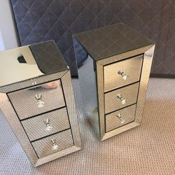 Pair of Mirrored Nightstands