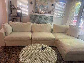 7th Avenue Modular Sectional + chaise | Cream/White