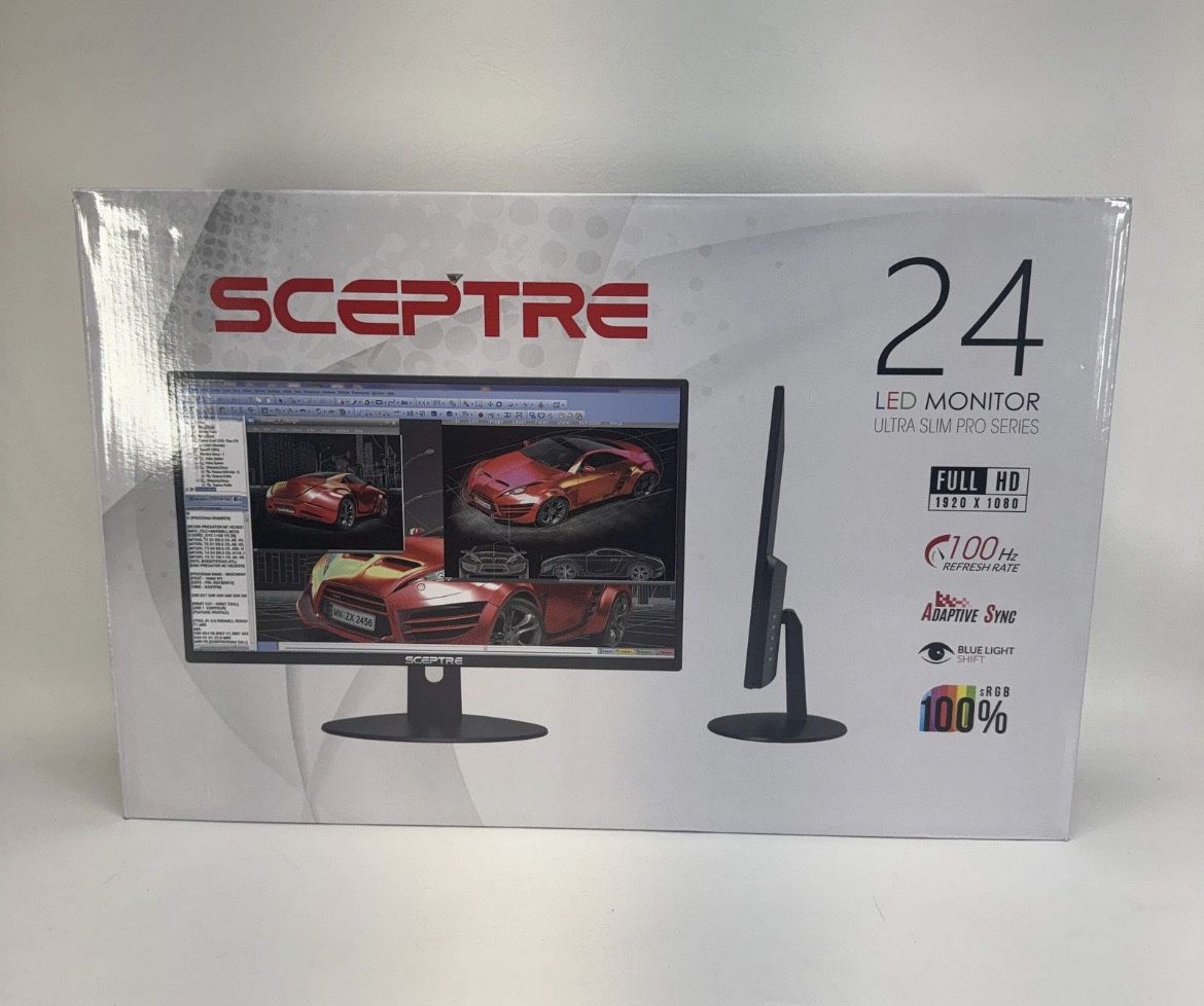 SCEPTRE E248W-19203R 24 IN. ULTRA THIN 75HZ 1080P LED MONITOR 2X HDMI VGA BUILD-