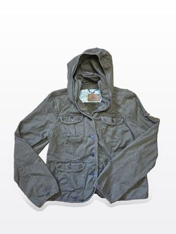 Levi's Olive Green Hooded Utility Jacket Size XL 100% Cotton