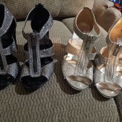 Size 6 Michael Kors $20 For Both.  Silver/Black