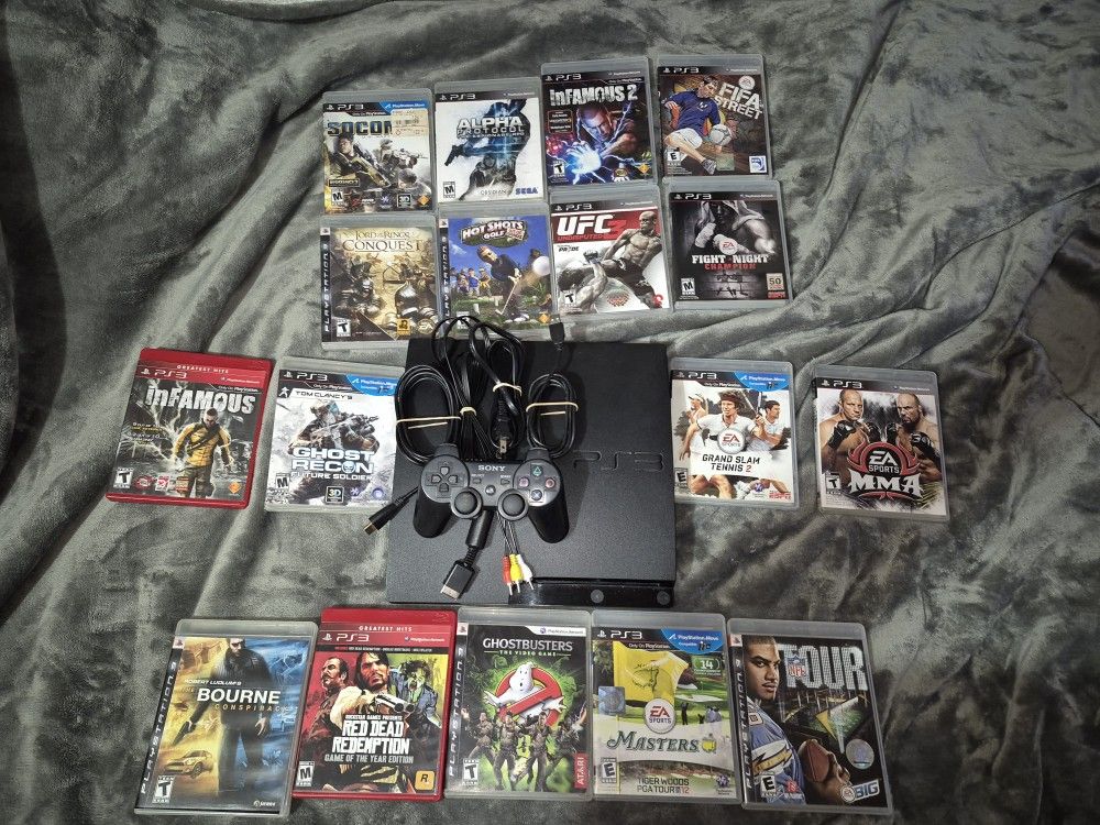 PS3 / Playstation 3 160GB + 17 Game Bundle