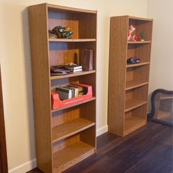 Set of 2 Wood Look Bookshelves