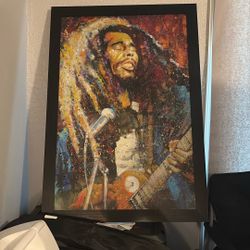 Bob Marley Painted Canvas (Framed)