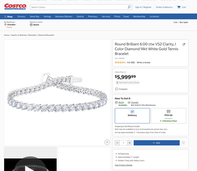Stunning 14kt white gold Diamond Tennis Bracelet
