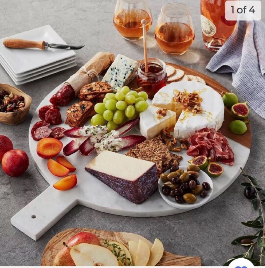 Tabla Para Postres / Decoración De Cocina / Marble-Wood Serving Board