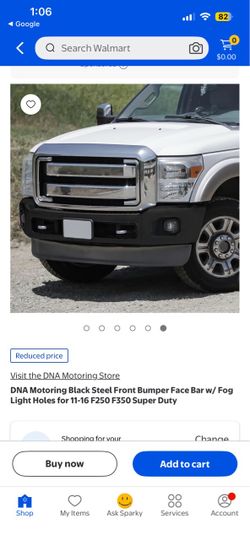 DNA Motoring Black Steel Front Bumper Face Bar w/ Fog Light Holes for 11-16 F250 F350 Super Duty