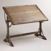 World Market Drafting Wood Table
