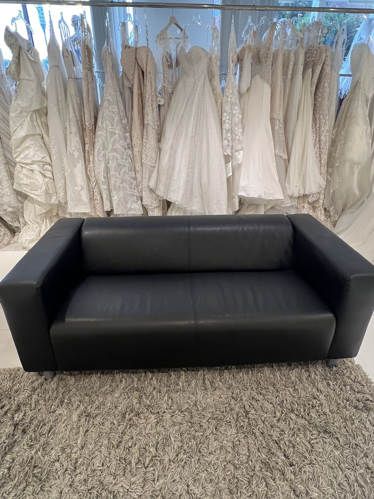 3 Black Leather Couches (like new)