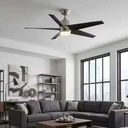 Hampton Bay Mena 54" Brushed Nickel LED Indoor/Outdoor Ceiling Fan w/ Remote (58913)