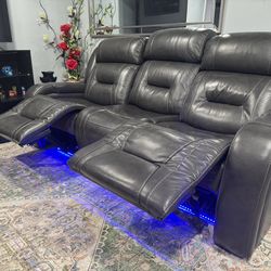 Leather Reclining Sofa