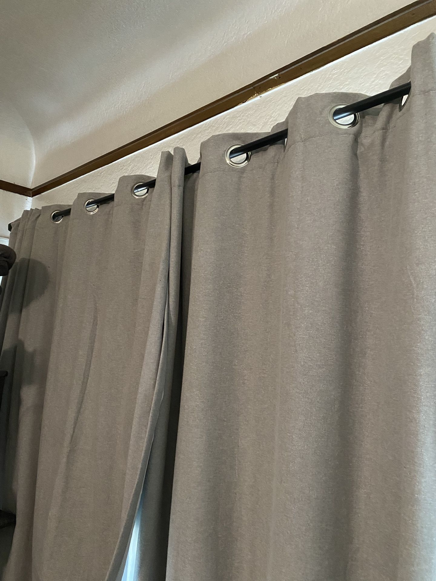 3x Panels Of Grommet Hole Curtains