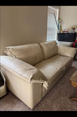 White leather Loveseat