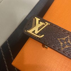 Lv Slim Bracelet Gold & Brown 