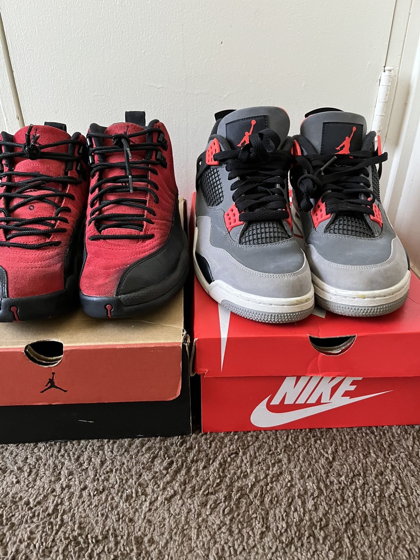 Air Jordan 4 Retro 'Infrared' & Air Jordan 12 Retro 'Reverse Flu