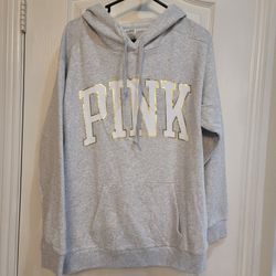 Grey PINK Hoodie-- NEW 
