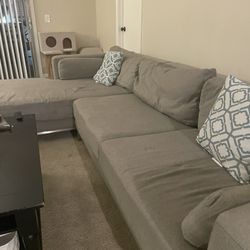 L Shape Gray Couch 