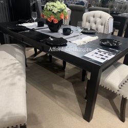 84” Antique Black Dining Table Only Brand New In Box