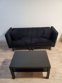 Futon and coffee table