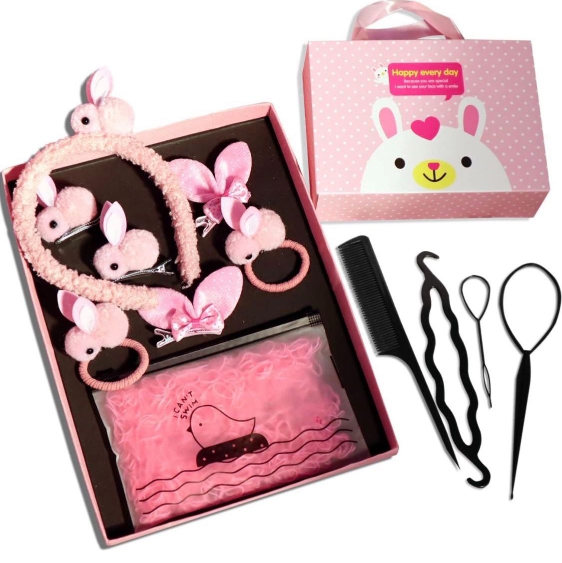Perfect For Easter! 🐣 Brand New Pink Bunny Hair Accessory Kits, Two left available