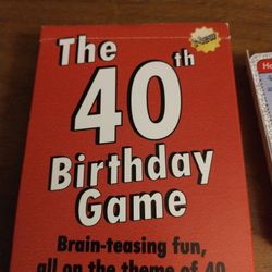 The 40th birthday game brain-teasing fun, all on the theme of 40