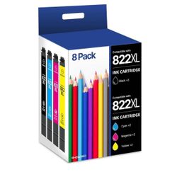 new 822XL Remanufactured for Epson 822XL Ink Cartridges Combo Pack for 822XL Printer Ink Epson for Epson 822XL 822 XL T822 Work for Workforce Pro WF-3
