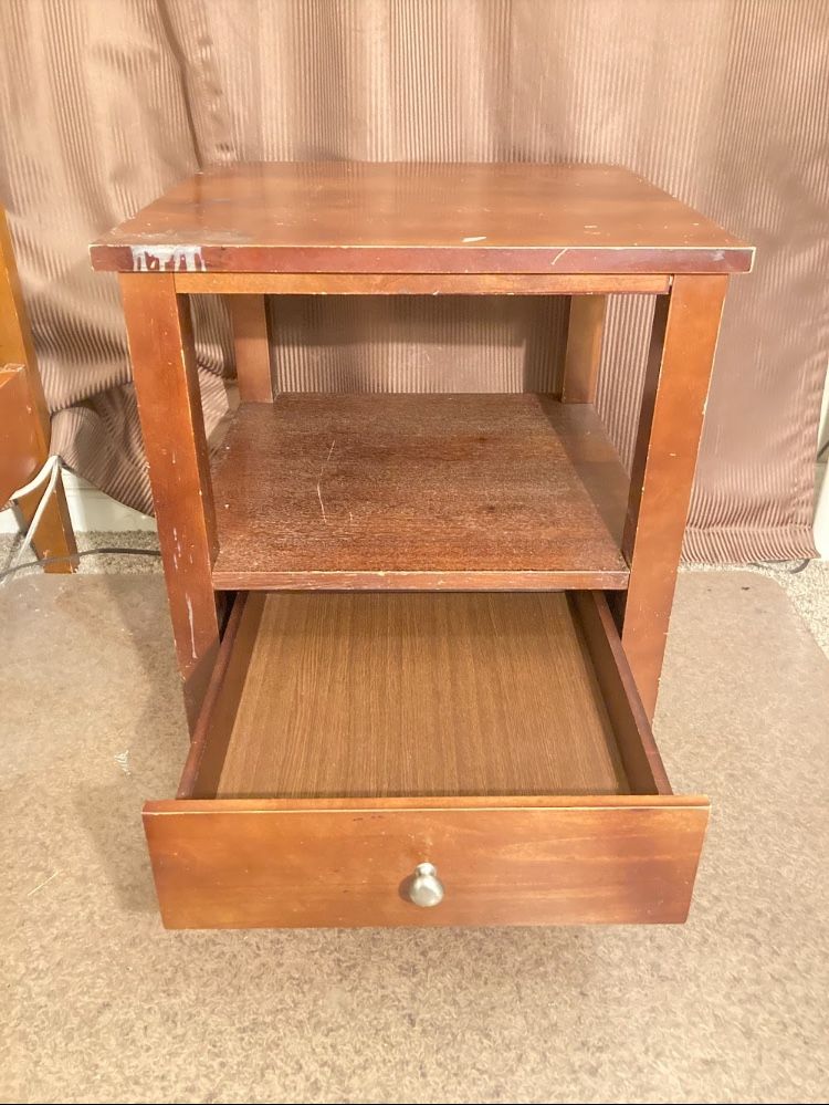 Night Stand Drawer Wooden Storage End Table