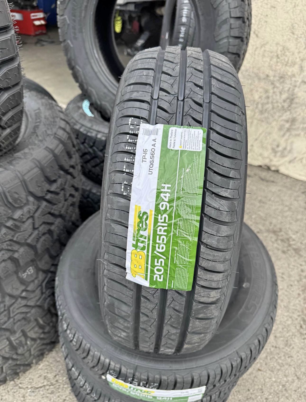 205-65-15 TBB TP-16 94H brand new 4 tires Free Mount Balance installation 205/65/15 llantas