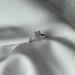 GIA Certified 1.20 Carat Cushion Cut Diamond Engagement Ring set in solid 14K White Gold