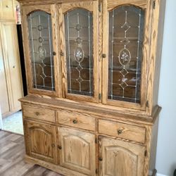 Antique Oak China Cabinet. MUST GO!!